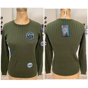 AUTHENTIC VERSACE Rib Knit Crew Neck Sweater